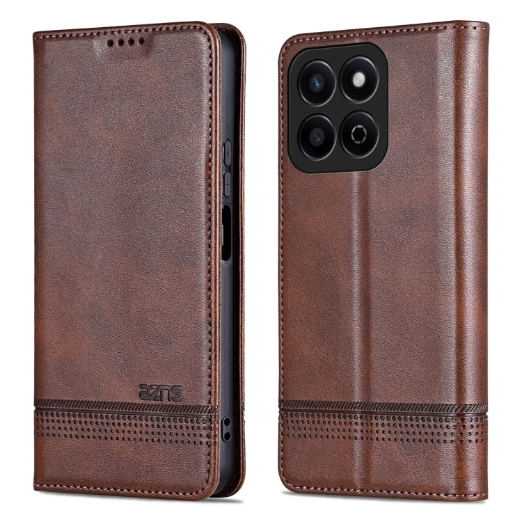 For Honor Play 60 Plus AZNS Magnetic Calf Texture Flip Leather Phone Case(Dark Brown) by AZNS