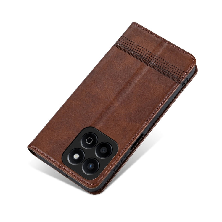For Honor Play 60 Plus AZNS Magnetic Calf Texture Flip Leather Phone Case(Dark Brown) by AZNS