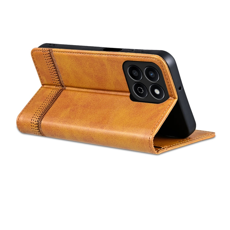 For Honor Play 60 Plus AZNS Magnetic Calf Texture Flip Leather Phone Case(Light Brown) by AZNS