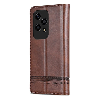 For Honor 200 Lite Global AZNS Magnetic Calf Texture Flip Leather Phone Case(Dark Brown) by AZNS
