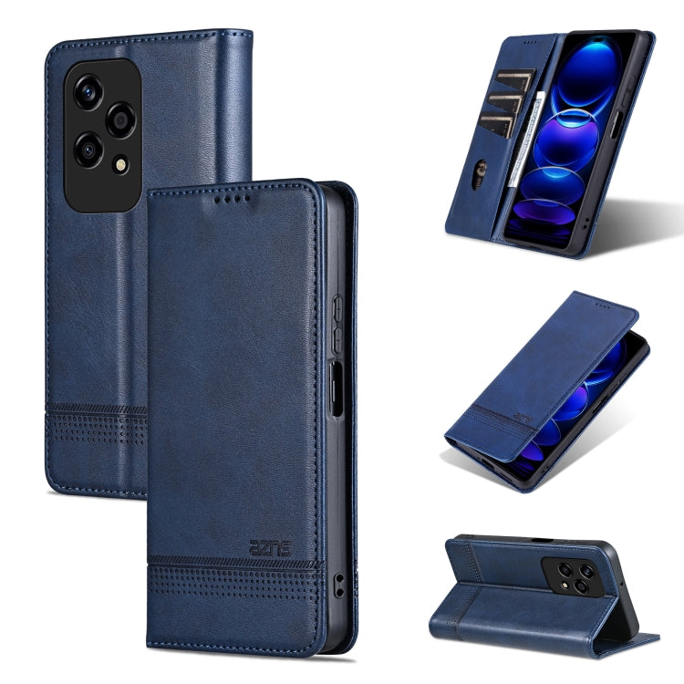 For Honor 200 Lite Global AZNS Magnetic Calf Texture Flip Leather Phone Case(Dark Blue) by AZNS