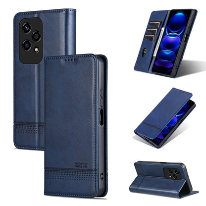 For Honor 200 Lite Global AZNS Magnetic Calf Texture Flip Leather Phone Case(Dark Blue) by AZNS