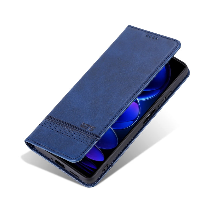 For Honor 200 Lite Global AZNS Magnetic Calf Texture Flip Leather Phone Case(Dark Blue) by AZNS