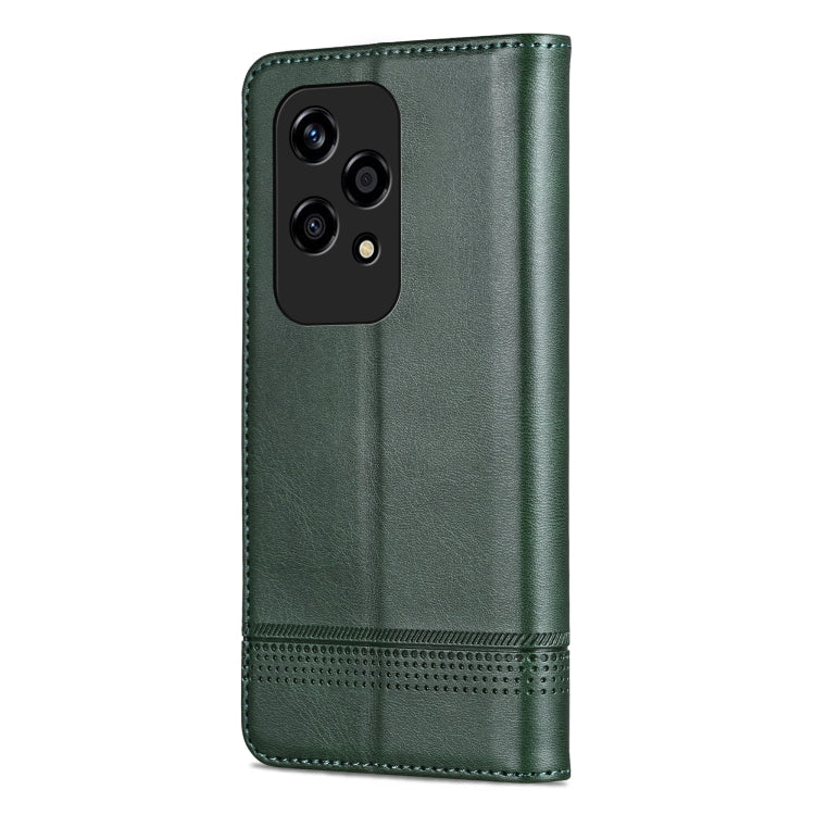 For Honor 200 Lite Global AZNS Magnetic Calf Texture Flip Leather Phone Case(Dark Green) by AZNS