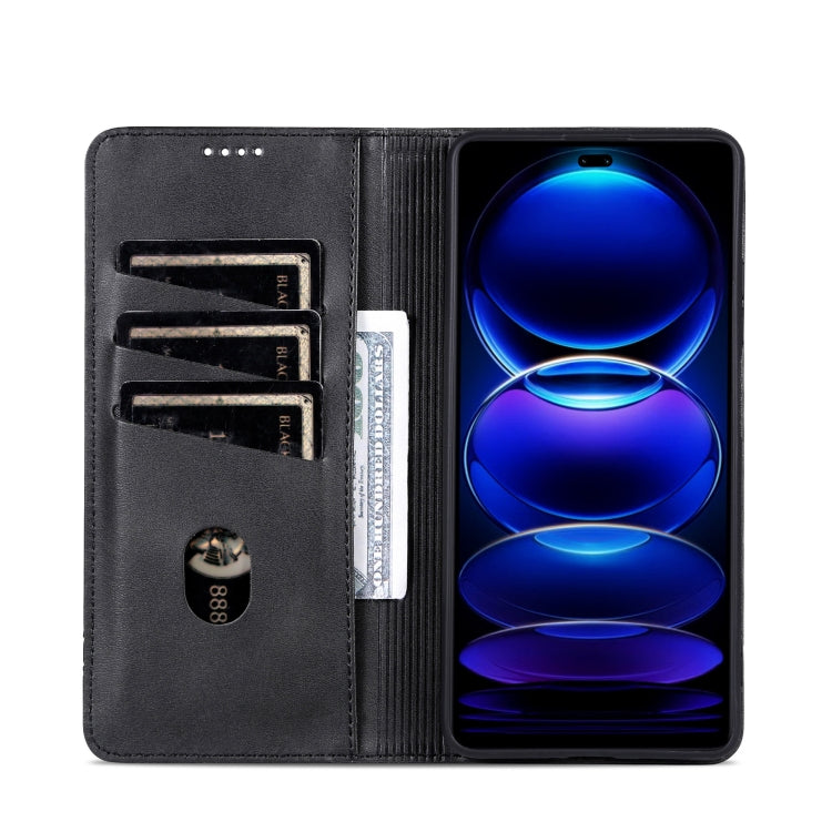 For Honor 200 Lite Global AZNS Magnetic Calf Texture Flip Leather Phone Case(Black) by AZNS