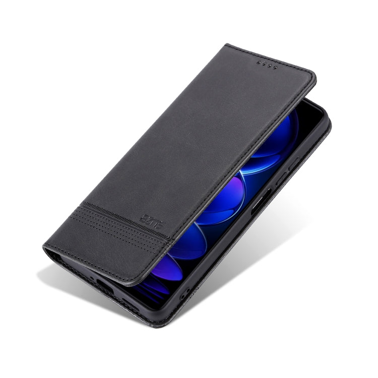 For Honor 200 Lite Global AZNS Magnetic Calf Texture Flip Leather Phone Case(Black) by AZNS