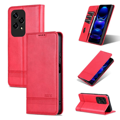 For Honor 200 Lite Global AZNS Magnetic Calf Texture Flip Leather Phone Case(Red) by AZNS