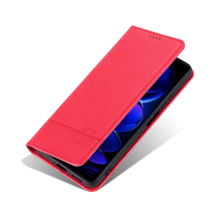 For Honor 200 Lite Global AZNS Magnetic Calf Texture Flip Leather Phone Case(Red) by AZNS