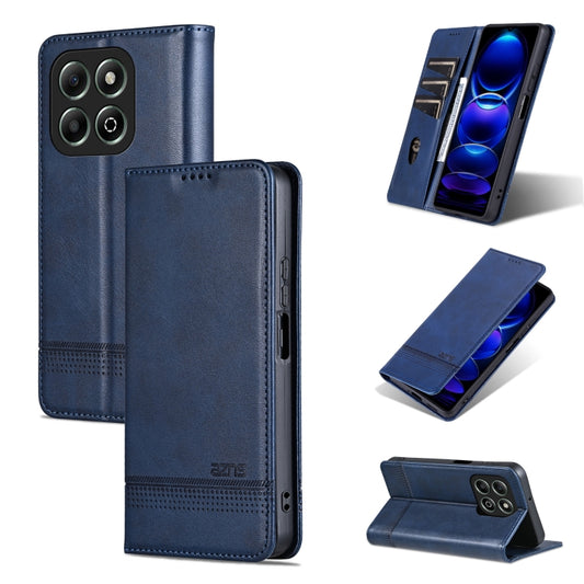 For Honor X6b AZNS Magnetic Calf Texture Flip Leather Phone Case(Dark Blue) by AZNS