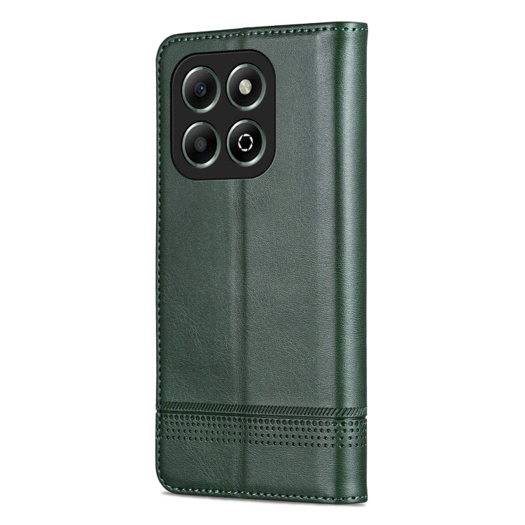 For Honor X6b AZNS Magnetic Calf Texture Flip Leather Phone Case(Dark Green) by AZNS