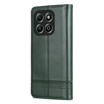 For Honor X6b AZNS Magnetic Calf Texture Flip Leather Phone Case(Dark Green) by AZNS