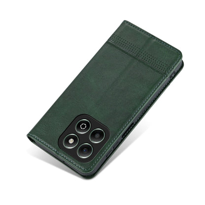 For Honor X6b AZNS Magnetic Calf Texture Flip Leather Phone Case(Dark Green) by AZNS