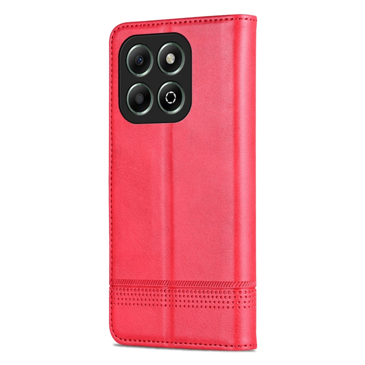 For Honor X6b AZNS Magnetic Calf Texture Flip Leather Phone Case(Red) by AZNS