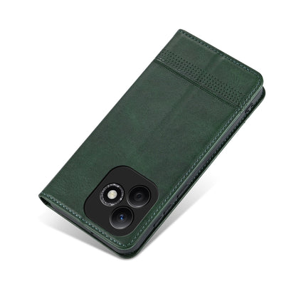 For Honor X60i AZNS Magnetic Calf Texture Flip Leather Phone Case(Dark Green) by AZNS