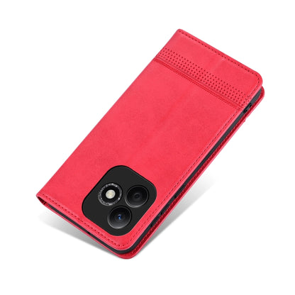 For Honor X60i AZNS Magnetic Calf Texture Flip Leather Phone Case(Red) by AZNS