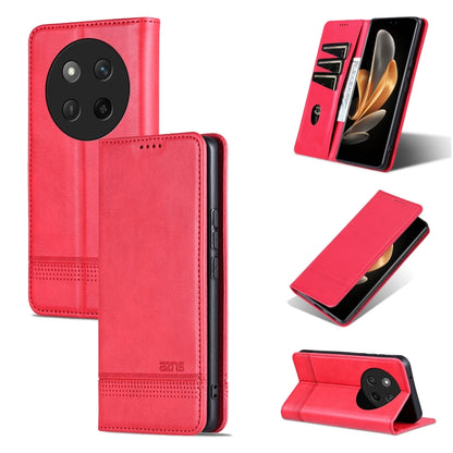 For Honor X60 Pro AZNS Magnetic Calf Texture Flip Leather Phone Case(Red) by AZNS