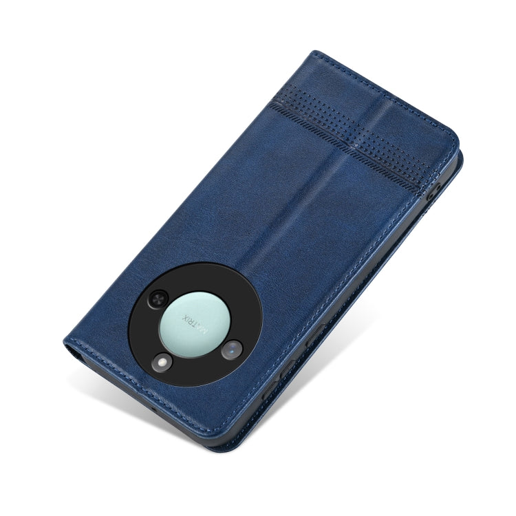 For Honor X60 AZNS Magnetic Calf Texture Flip Leather Phone Case(Dark Blue) by AZNS