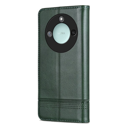 For Honor X60 AZNS Magnetic Calf Texture Flip Leather Phone Case(Dark Green) by AZNS