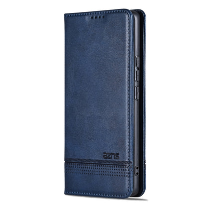 For Honor Magic7 Pro AZNS Magnetic Calf Texture Flip Leather Phone Case(Dark Blue) by AZNS