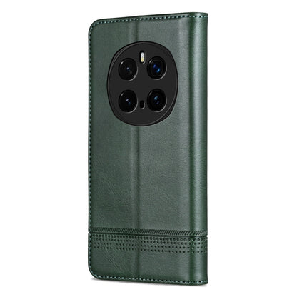 For Honor Magic7 Pro AZNS Magnetic Calf Texture Flip Leather Phone Case(Dark Green) by AZNS