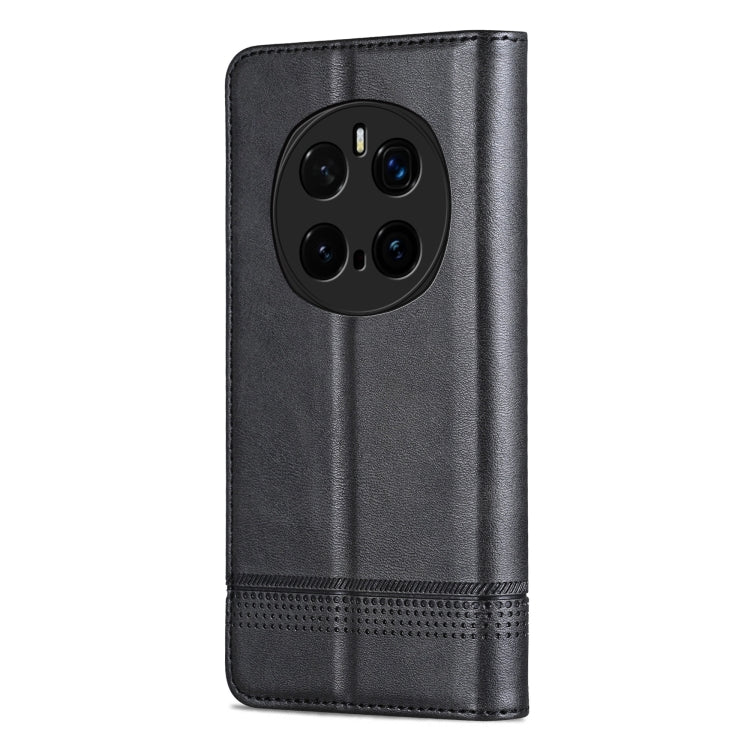 For Honor Magic7 Pro AZNS Magnetic Calf Texture Flip Leather Phone Case(Black) by AZNS