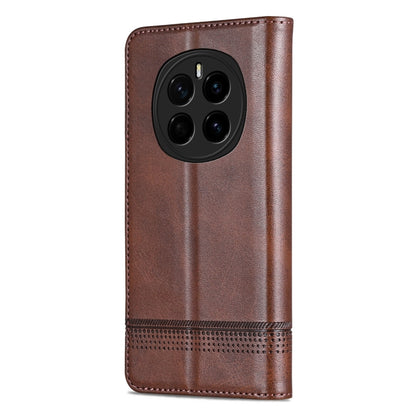 For Honor Magic7 AZNS Magnetic Calf Texture Flip Leather Phone Case(Dark Brown) by AZNS