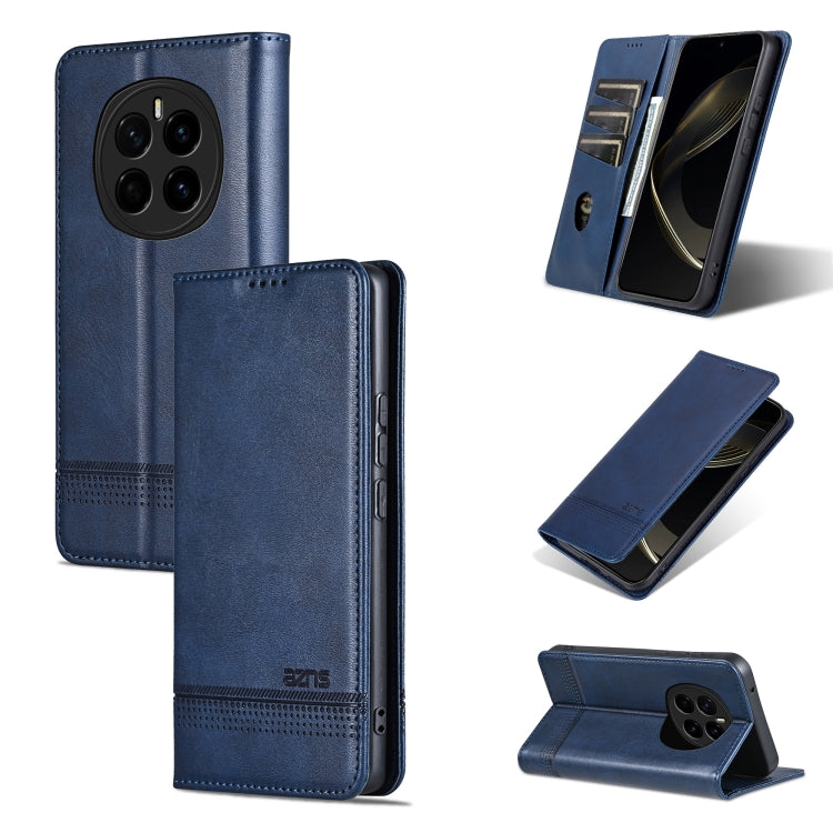 For Honor Magic7 AZNS Magnetic Calf Texture Flip Leather Phone Case(Dark Blue) by AZNS