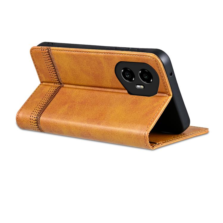 For Honor 300 AZNS Magnetic Calf Texture Flip Leather Phone Case(Light Brown) by AZNS