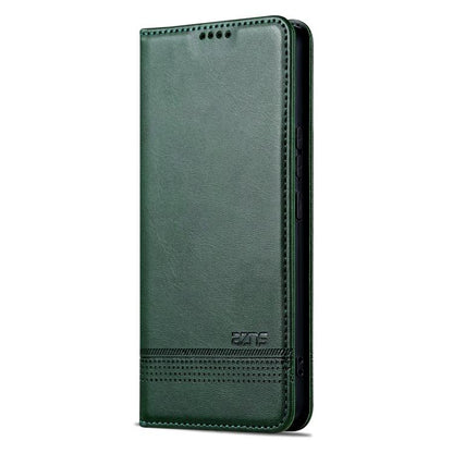 For Honor 300 AZNS Magnetic Calf Texture Flip Leather Phone Case(Dark Green) by AZNS
