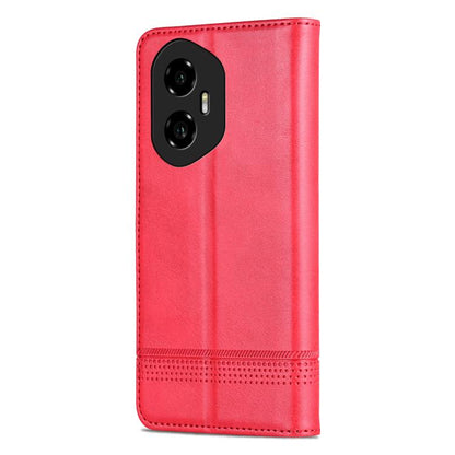 For Honor 300 AZNS Magnetic Calf Texture Flip Leather Phone Case(Red) by AZNS