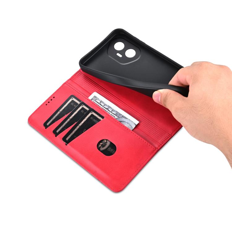 For Honor 300 AZNS Magnetic Calf Texture Flip Leather Phone Case(Red) by AZNS