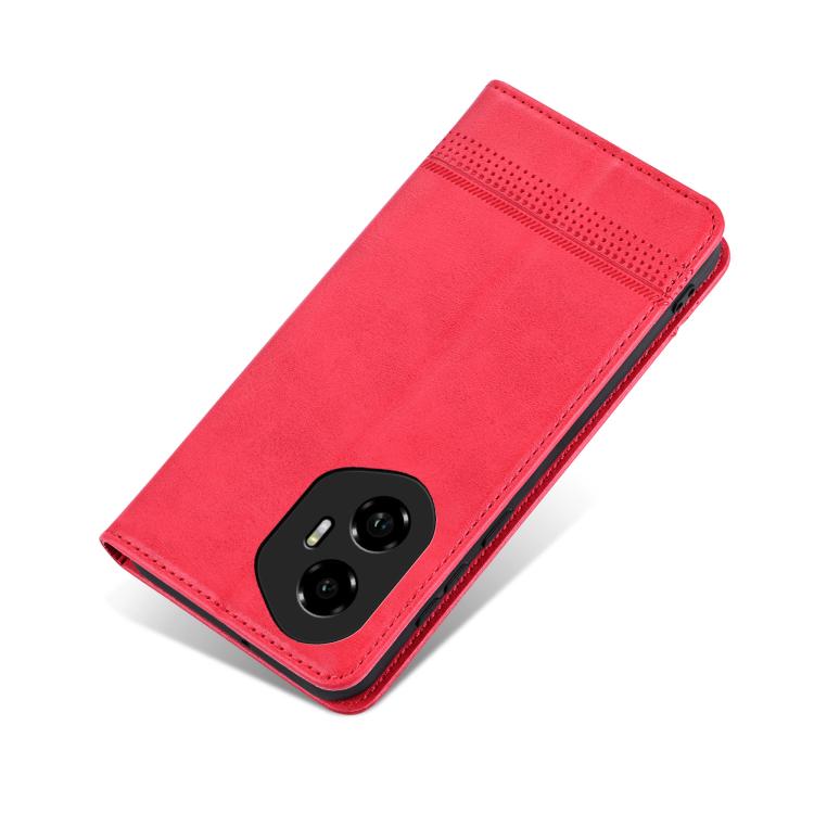 For Honor 300 AZNS Magnetic Calf Texture Flip Leather Phone Case(Red) by AZNS