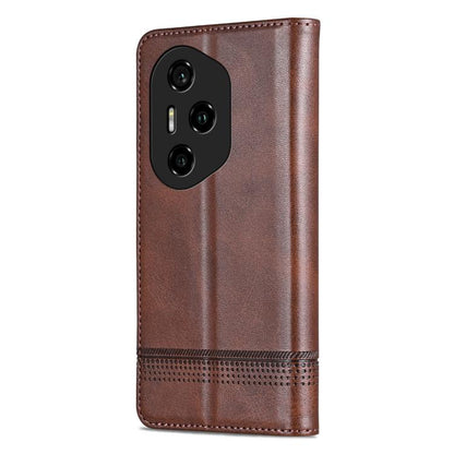 For Honor 300 Pro AZNS Magnetic Calf Texture Flip Leather Phone Case(Dark Brown) by AZNS