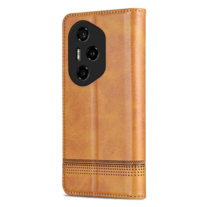 For Honor 300 Pro AZNS Magnetic Calf Texture Flip Leather Phone Case(Light Brown) by AZNS