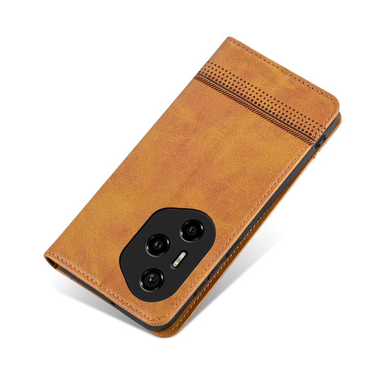 For Honor 300 Pro AZNS Magnetic Calf Texture Flip Leather Phone Case(Light Brown) by AZNS