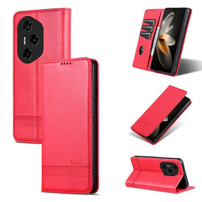 For Honor 300 Pro AZNS Magnetic Calf Texture Flip Leather Phone Case(Red) by AZNS