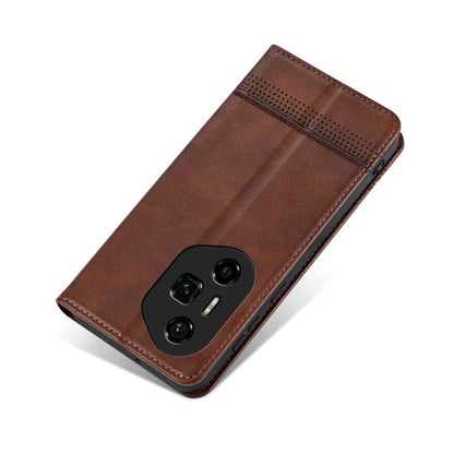 For Honor 300 Ultra AZNS Magnetic Calf Texture Flip Leather Phone Case(Dark Brown) by AZNS