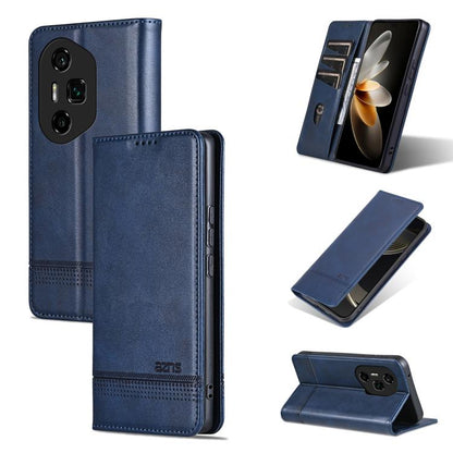 For Honor 300 Ultra AZNS Magnetic Calf Texture Flip Leather Phone Case(Dark Blue) by AZNS