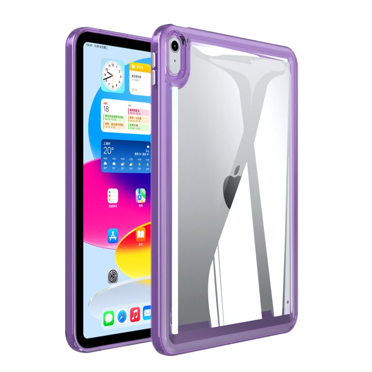 For iPad Air 2022 / 2020 Transparent Acrylic Tablet Case(Dark Purple) by bashfashion