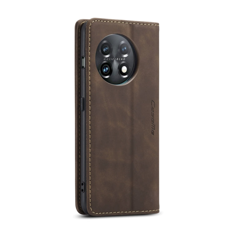 For OnePlus 11 CaseMe 013 Multifunctional Horizontal Flip Leather Phone Case(Coffee) by CaseMe