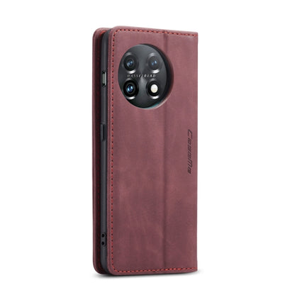 For OnePlus 11 CaseMe 013 Multifunctional Horizontal Flip Leather Phone Case(Wine Red) by CaseMe