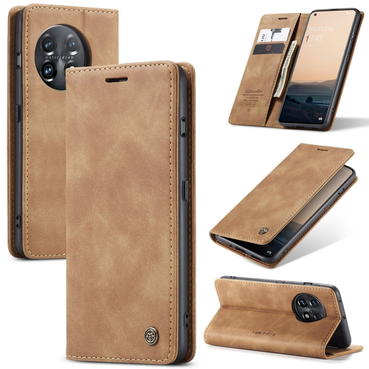 For OnePlus 11 CaseMe 013 Multifunctional Horizontal Flip Leather Phone Case(Brown) by CaseMe