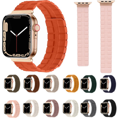 Square Two-section Leather Magnetic Watch Band For Apple Watch Ultra 49mm&Watch Ultra 2 49mm / Series 9&8&7 45mm / SE 3&SE 2&6&SE&5&4 44mm / 3&2&1 42mm(Starlight) by bashfashion