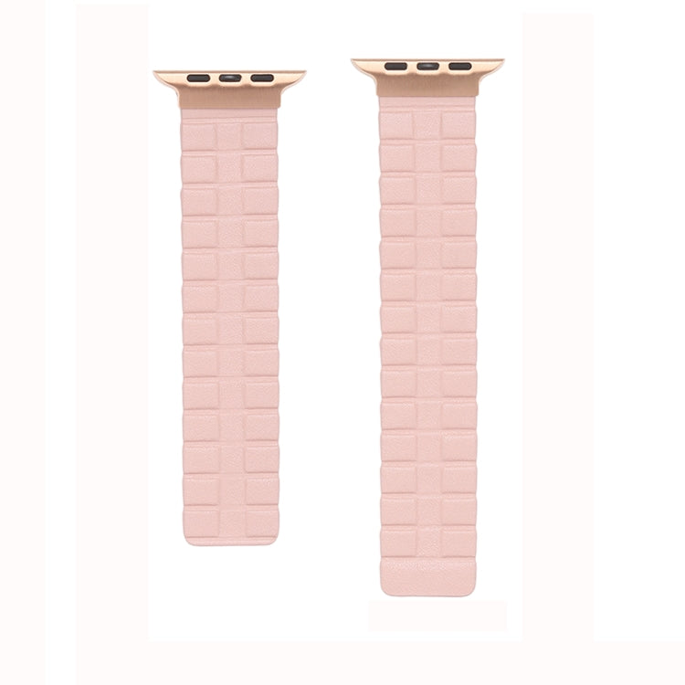 Square Two-section Leather Magnetic Watch Band For Apple Watch Ultra 49mm&Watch Ultra 2 49mm / Series 9&8&7 45mm / SE 3&SE 2&6&SE&5&4 44mm / 3&2&1 42mm(Starlight) by bashfashion