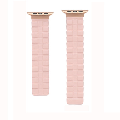 Square Two-section Leather Magnetic Watch Band For Apple Watch Ultra 49mm&Watch Ultra 2 49mm / Series 9&8&7 45mm / SE 3&SE 2&6&SE&5&4 44mm / 3&2&1 42mm(Starlight) by bashfashion