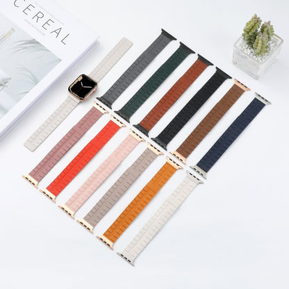 Square Two-section Leather Magnetic Watch Band For Apple Watch Ultra 49mm&Watch Ultra 2 49mm / Series 9&8&7 45mm / SE 3&SE 2&6&SE&5&4 44mm / 3&2&1 42mm(Starlight) by bashfashion