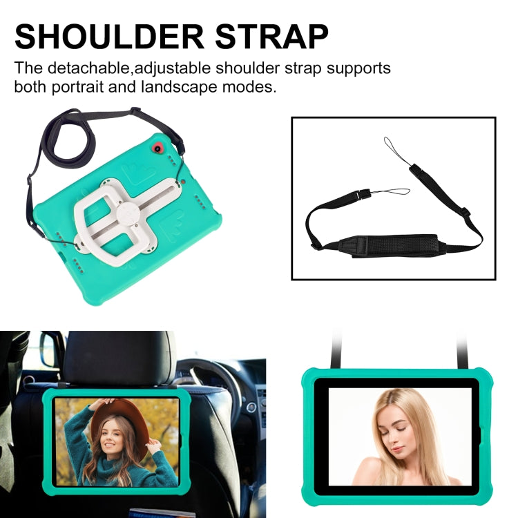 Shield 360 Rotation Handle EVA Shockproof PC Tablet Case For iPad 10.2 2019/2020/2021/Pro 10.5 2017/Air 2019 (Mint Green Beige) by bashfashion