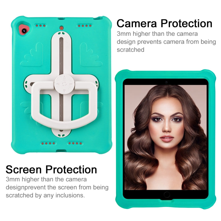 Shield 360 Rotation Handle EVA Shockproof PC Tablet Case For iPad 10.2 2019/2020/2021/Pro 10.5 2017/Air 2019 (Mint Green Beige) by bashfashion