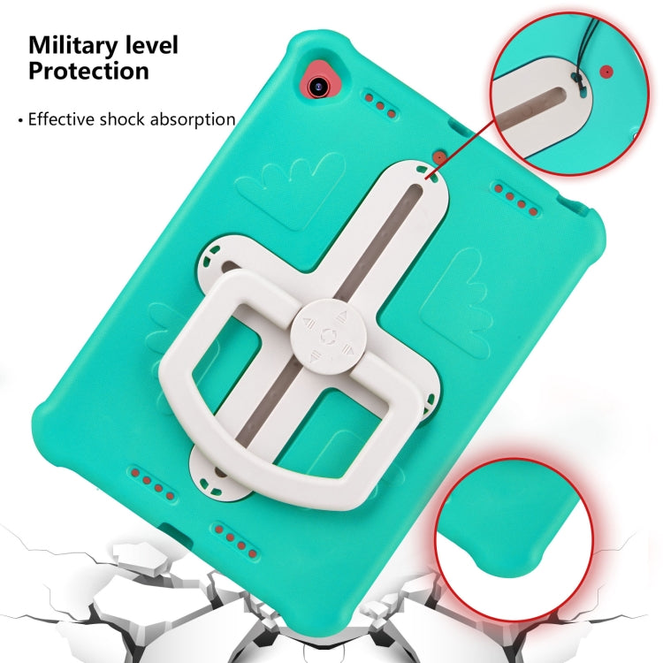 Shield 360 Rotation Handle EVA Shockproof PC Tablet Case For iPad 10.2 2019/2020/2021/Pro 10.5 2017/Air 2019 (Mint Green Beige) by bashfashion