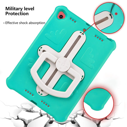 Shield 360 Rotation Handle EVA Shockproof PC Tablet Case For iPad 10.2 2019/2020/2021/Pro 10.5 2017/Air 2019 (Mint Green Beige) by bashfashion